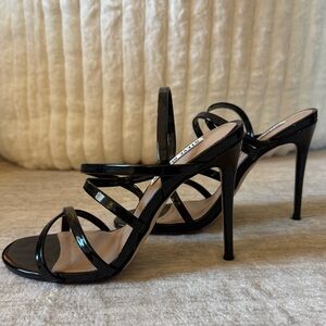 Steve Madden Black Strappy Heels – 4.5” Stiletto – Size 7
